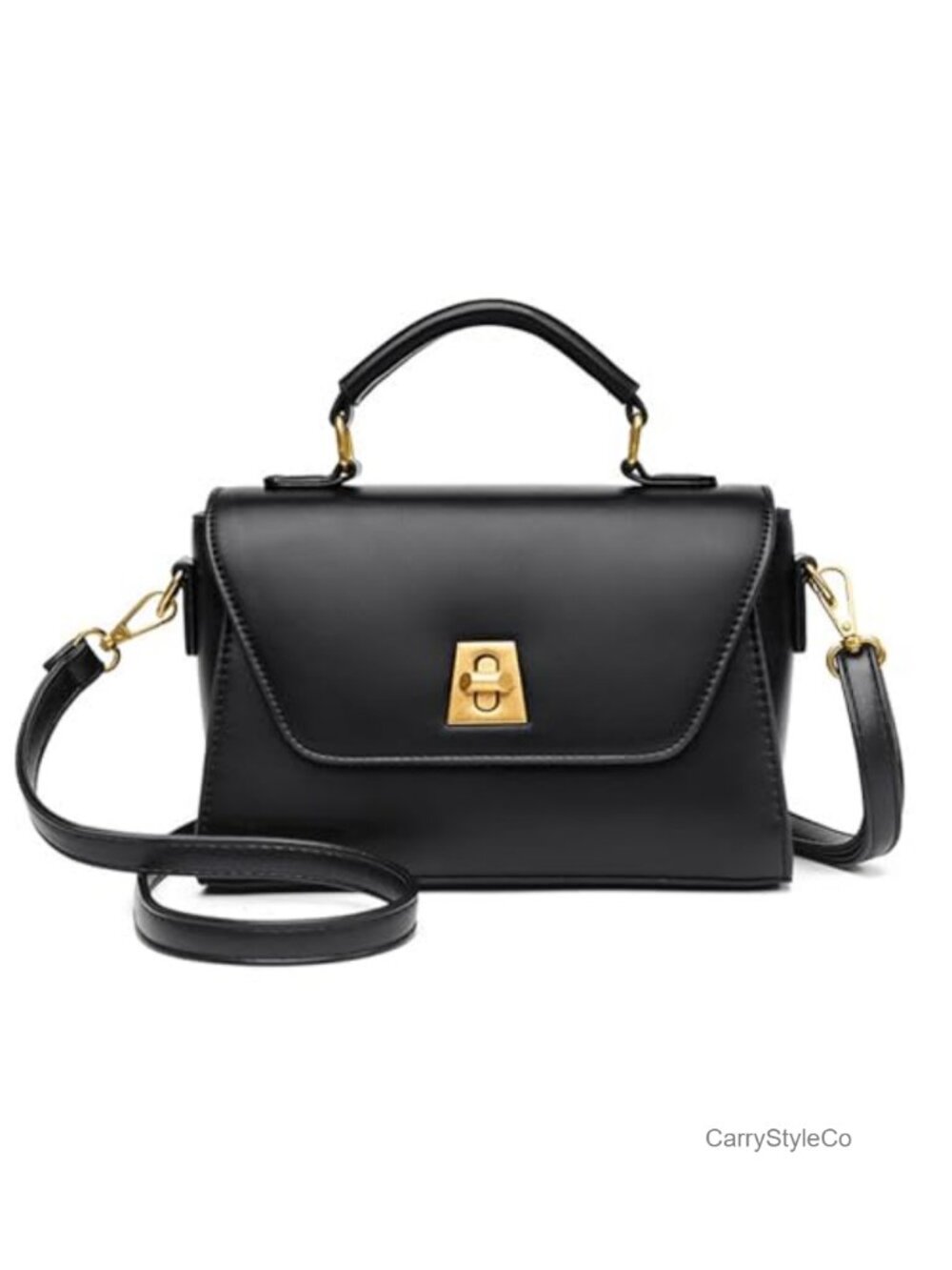 Small PU Leather Satchel Crossbody Bag Top Handle Purse
